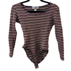Vintage 90s y2k striped bodysuit